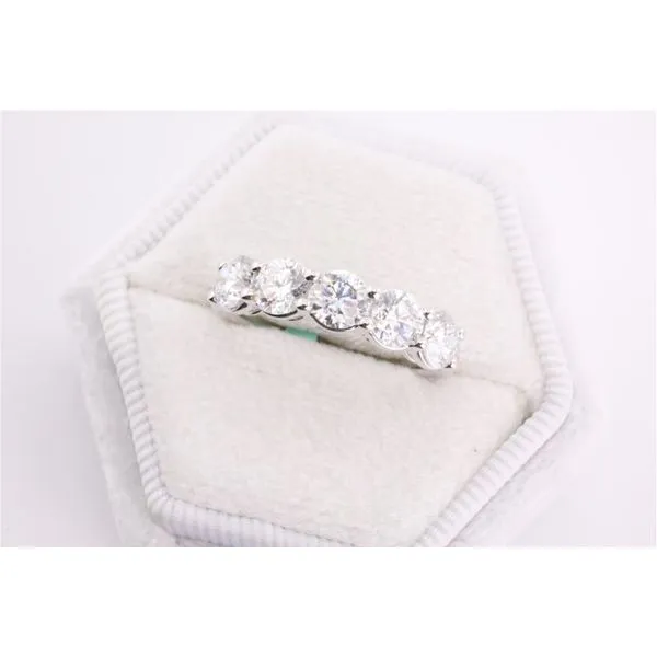 14K White Gold Five-Stone Oval Lab-Grown Diamond Ring: 2.10ctw Puckett's Fine Jewelry Benton, KY