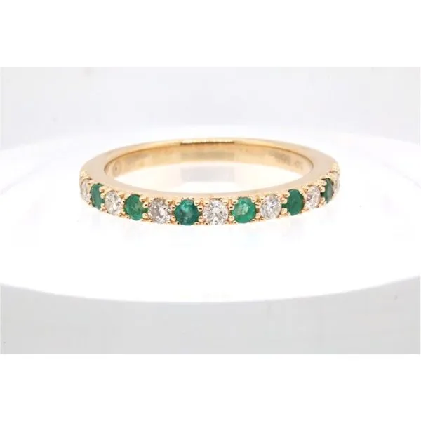 14K Yellow Gold Diamond and Emerald Band Puckett's Fine Jewelry Benton, KY