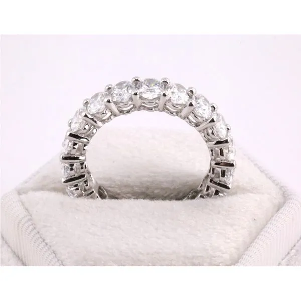 14K White Gold Lab-Grown Diamond Anniversary Band with Oval Diamonds Image 3 Puckett's Fine Jewelry Benton, KY