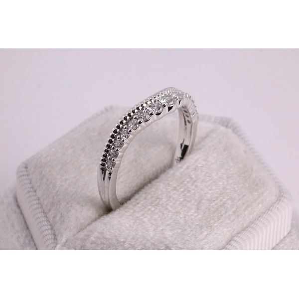 14K White Gold Curved Diamond Band Enhancer Image 2 Puckett's Fine Jewelry Benton, KY