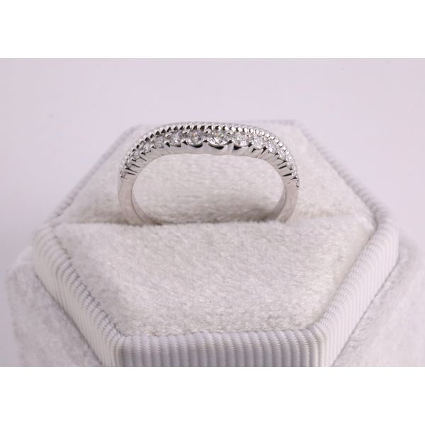 14K White Gold Curved Diamond Band Enhancer Image 3 Puckett's Fine Jewelry Benton, KY