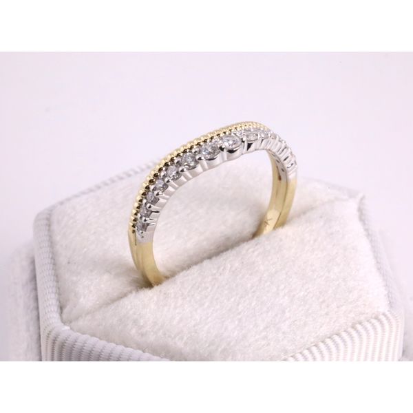 14K Yellow Gold Curved Diamond Band Enhancer Image 2 Puckett's Fine Jewelry Benton, KY