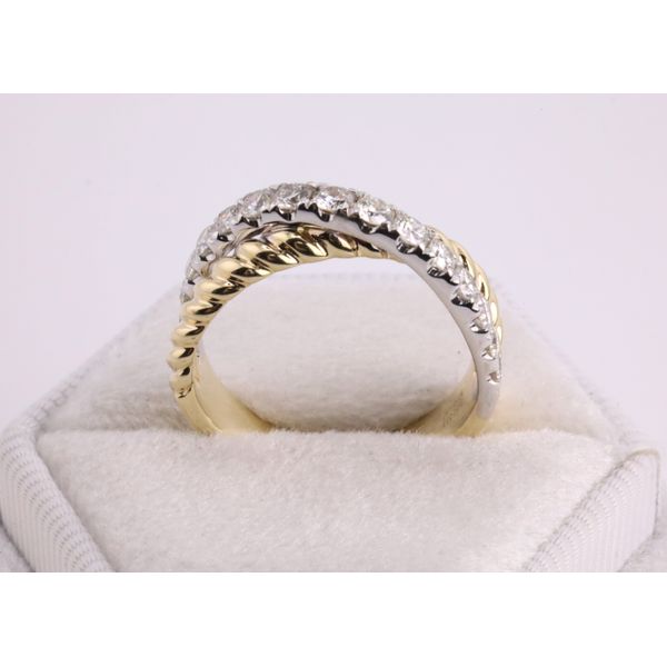 14K Yellow Gold Diamond Crossover Band Image 3 Puckett's Fine Jewelry Benton, KY
