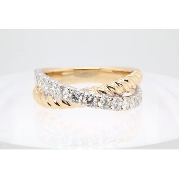 14K Yellow Gold Diamond Crossover Band Puckett's Fine Jewelry Benton, KY