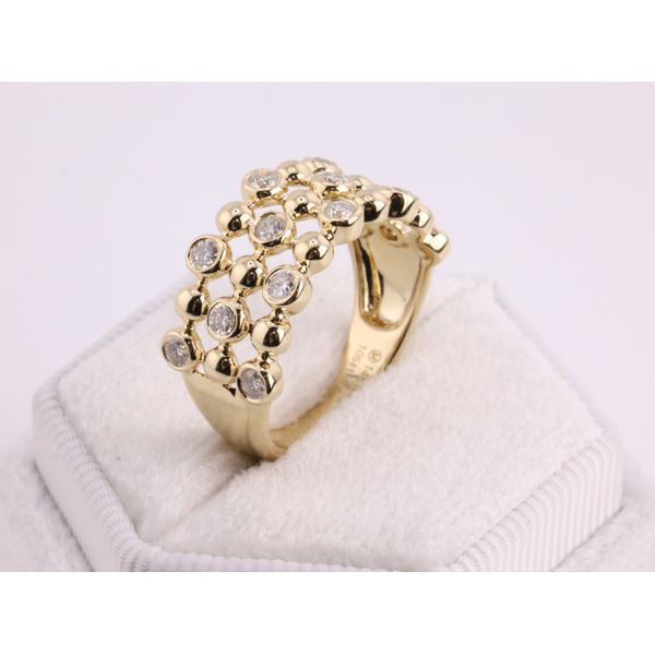 14K Yellow Gold Wide Diamond Band Image 2 Puckett's Fine Jewelry Benton, KY