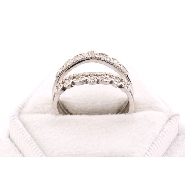 14K White Gold Diamond Crown Ring Guard Image 3 Puckett's Fine Jewelry Benton, KY