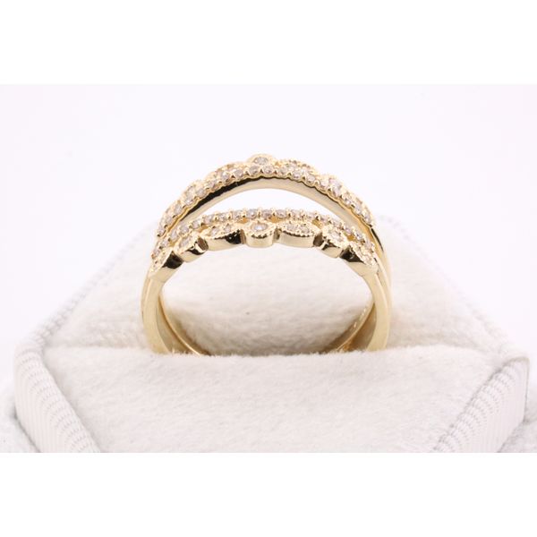 14K Yellow Gold Diamond Crown Ring Guard Image 3 Puckett's Fine Jewelry Benton, KY