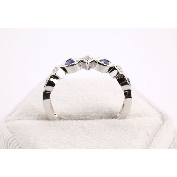 14K White Gold Sapphire & Diamond Band Image 3 Puckett's Fine Jewelry Benton, KY