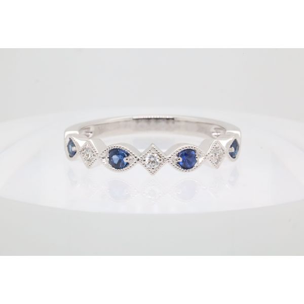 14K White Gold Sapphire & Diamond Band Puckett's Fine Jewelry Benton, KY