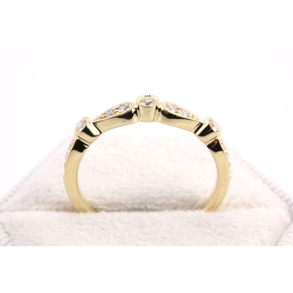 14K Yellow Gold Natural Diamond Milgrain Band Image 3 Puckett's Fine Jewelry Benton, KY