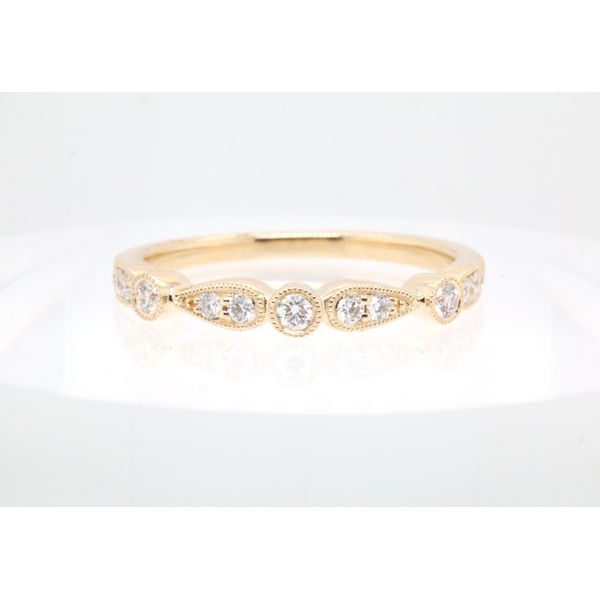 14K Yellow Gold Natural Diamond Milgrain Band Puckett's Fine Jewelry Benton, KY