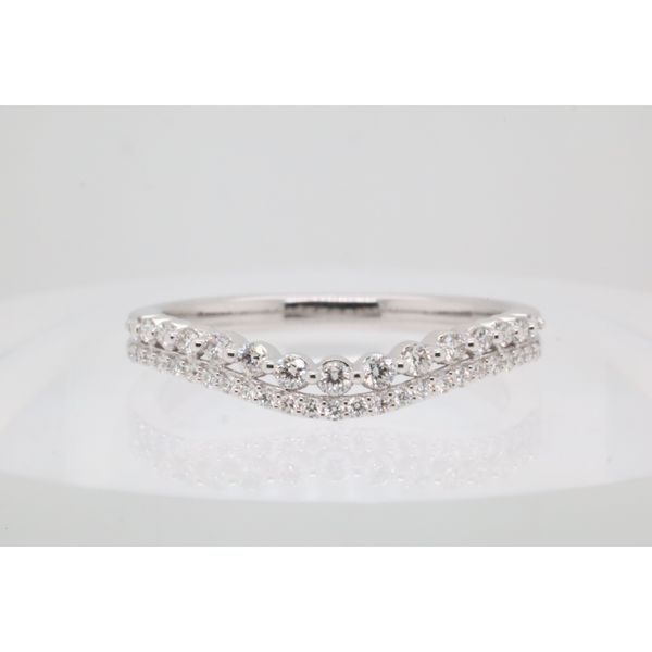 14K White Gold Natural Diamond Double Row Contour Band Puckett's Fine Jewelry Benton, KY