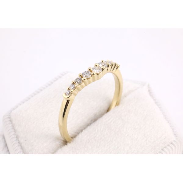 14K Yellow Gold Natural Diamond Curved Contour Band Image 2 Puckett's Fine Jewelry Benton, KY