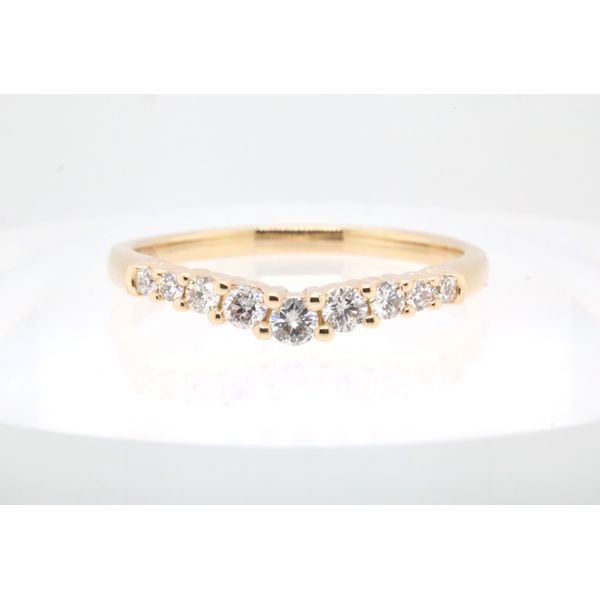 14K Yellow Gold Natural Diamond Curved Contour Band Puckett's Fine Jewelry Benton, KY