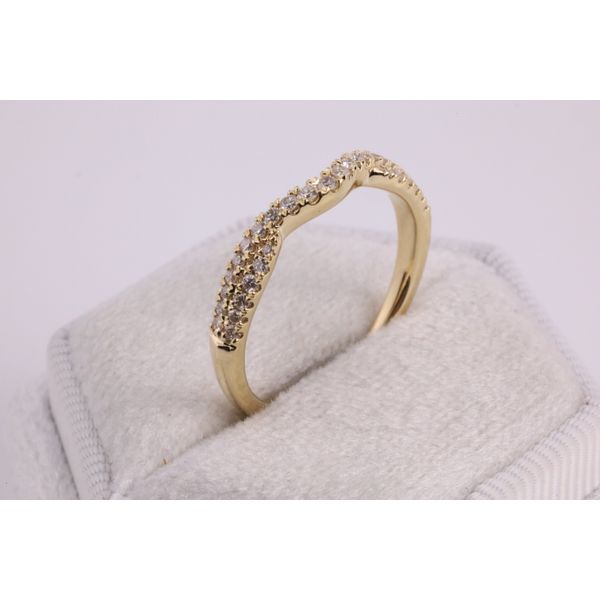 14K Yellow Gold Natural Diamond Double Row Twist Contour Band Image 2 Puckett's Fine Jewelry Benton, KY
