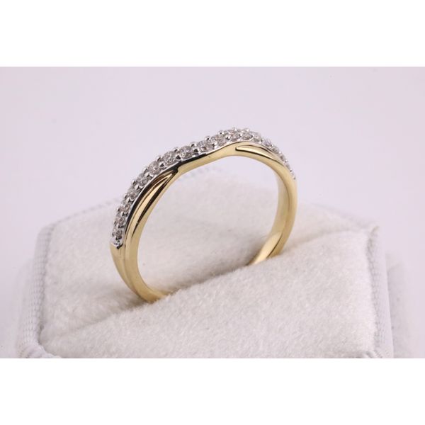 14K Yellow Gold Natural Diamond Contour Band Image 2 Puckett's Fine Jewelry Benton, KY