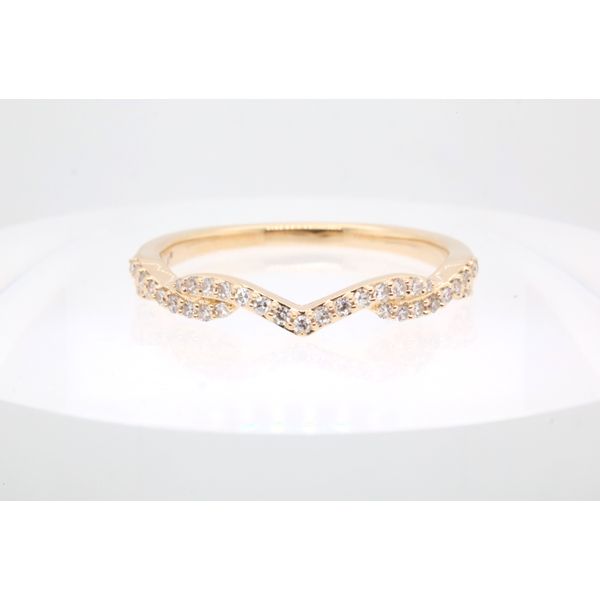 14K Yellow Gold Natural Diamond Twist Contour Band Puckett's Fine Jewelry Benton, KY