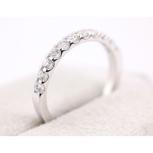 14K White Gold Lab-Grown Diamond Wedding Band Image 2 Puckett's Fine Jewelry Benton, KY