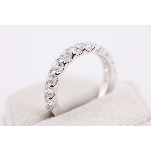 14K White Gold Lab-Grown Diamond Wedding Band Image 2 Puckett's Fine Jewelry Benton, KY