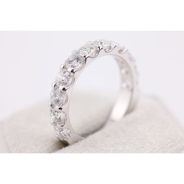 14K White Gold Lab-Grown Diamond Wedding Band Image 2 Puckett's Fine Jewelry Benton, KY