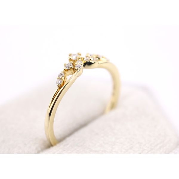 14K Yellow Gold Natural Diamond Contour Band Image 2 Puckett's Fine Jewelry Benton, KY