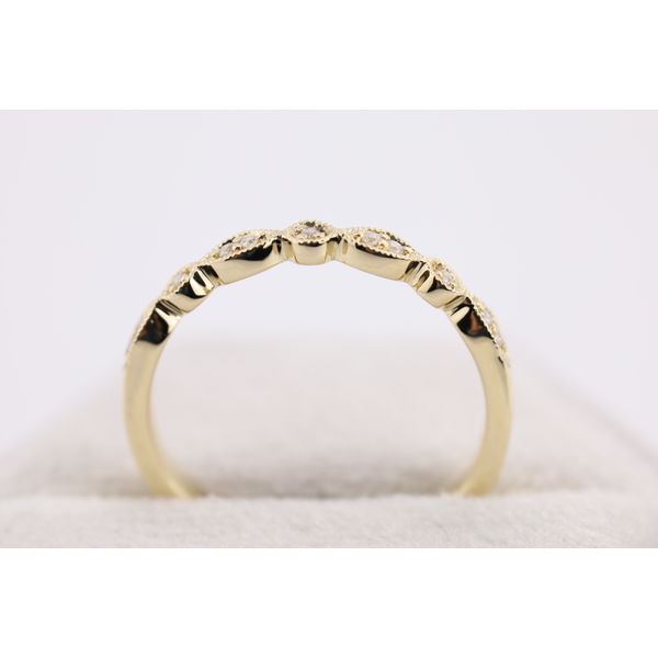 14K Yellow Gold Natural Diamond Milgrain Panel Band Image 3 Puckett's Fine Jewelry Benton, KY