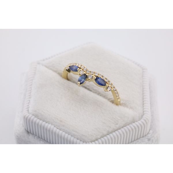 14K Yellow Gold Diamond & Sapphire Contour Band – 0.30ctw<br><br>Description: Image 2 Puckett's Fine Jewelry Benton, KY