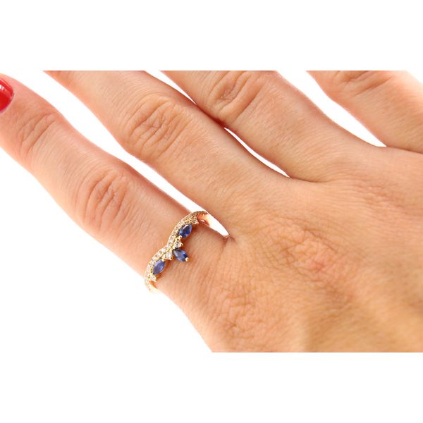 14K Yellow Gold Diamond & Sapphire Contour Band – 0.30ctw<br><br>Description: Image 3 Puckett's Fine Jewelry Benton, KY