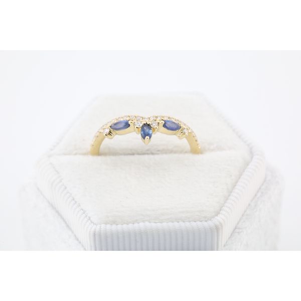 14K Yellow Gold Diamond & Sapphire Contour Band – 0.30ctw<br><br>Description: Image 4 Puckett's Fine Jewelry Benton, KY