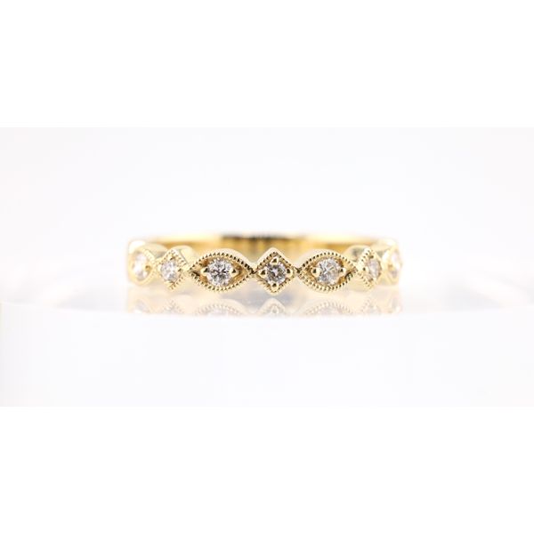 14K Yellow Gold Diamond Milgrain Band Puckett's Fine Jewelry Benton, KY