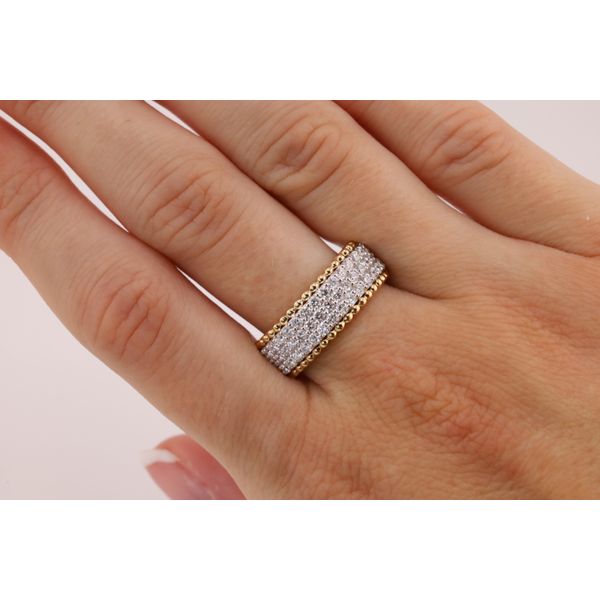 14K Yellow Gold Wide Three-Row Diamond Band | 1.00 CT TWT Image 3 Puckett's Fine Jewelry Benton, KY