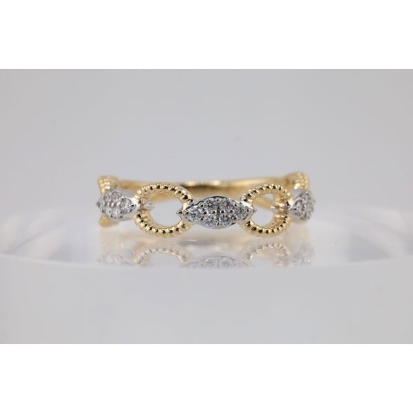 14K Yellow and White Gold Alternating Diamond Panel Band Puckett's Fine Jewelry Benton, KY