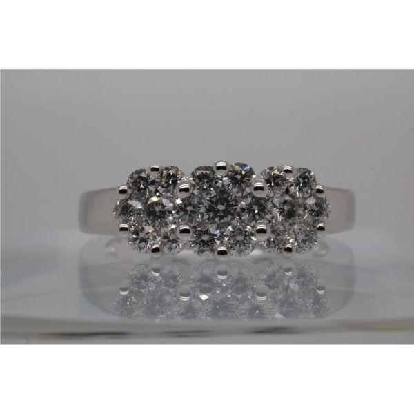 14K White Gold Diamond Three Cluster Ring Puckett's Fine Jewelry Benton, KY