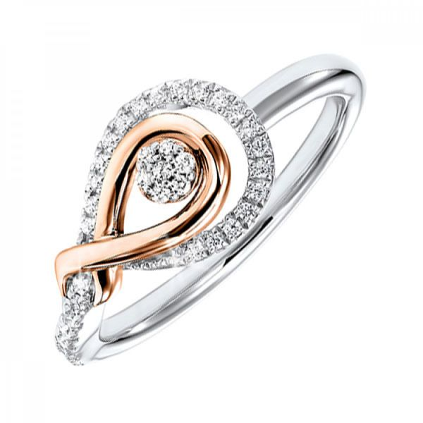 Silver and 10K Rose Gold Diamond Ring Puckett's Fine Jewelry Benton, KY
