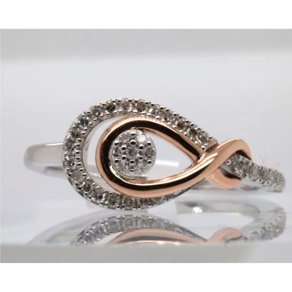 Silver and 10K Rose Gold Diamond Fashion Ring Puckett's Fine Jewelry Benton, KY