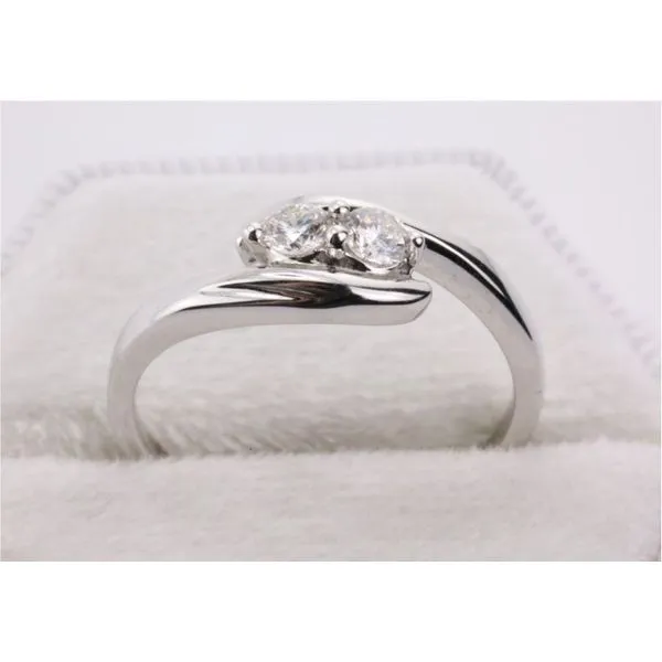 10K White Two Stone Diamond Fashion Ring Image 3 Puckett's Fine Jewelry Benton, KY