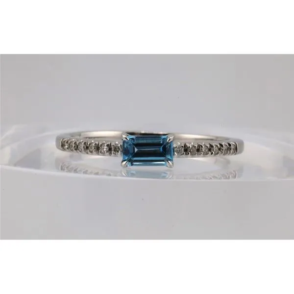 10K White Gold Blue Topaz and Diamond Ring Puckett's Fine Jewelry Benton, KY