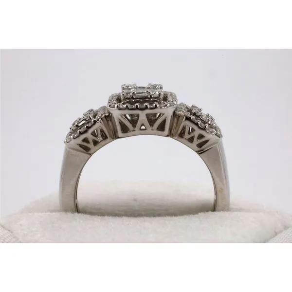 14KW Three Panel Diamond Ring With Baguette and Round Diamonds Image 3 Puckett's Fine Jewelry Benton, KY