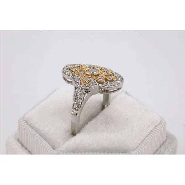 14K Two-Tone Gold Diamond Filigree Fashion Ring Image 2 Puckett's Fine Jewelry Benton, KY