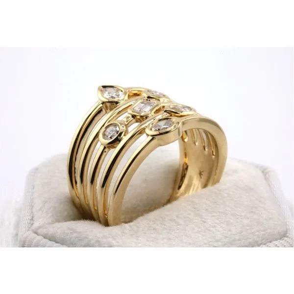 14K Yellow Gold Wide Multi-Row Band Image 2 Puckett's Fine Jewelry Benton, KY