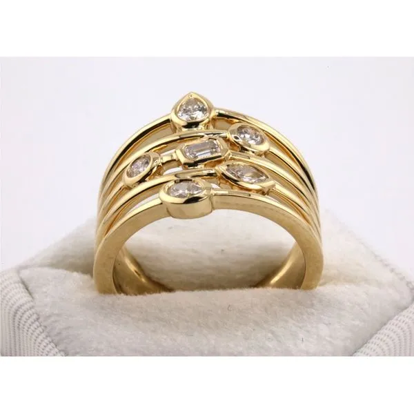 14K Yellow Gold Wide Multi-Row Band Image 3 Puckett's Fine Jewelry Benton, KY