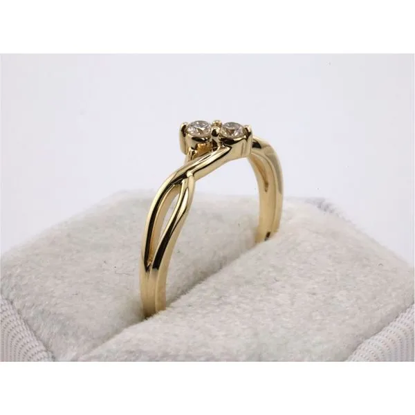 10K Yellow Gold Two Diamond Twist Ring Image 2 Puckett's Fine Jewelry Benton, KY