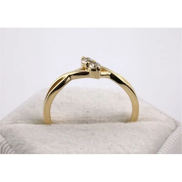 10K Yellow Gold Two Diamond Twist Ring Image 3 Puckett's Fine Jewelry Benton, KY