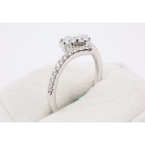 14K White Gold Lab-Grown Diamond Two Stone Ring Image 2 Puckett's Fine Jewelry Benton, KY