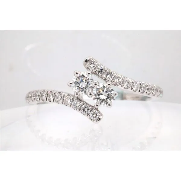 14K White Gold Lab-Grown Diamond Two Stone Ring Puckett's Fine Jewelry Benton, KY
