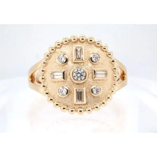 14K Yellow Gold Diamond Medallion Ring Puckett's Fine Jewelry Benton, KY