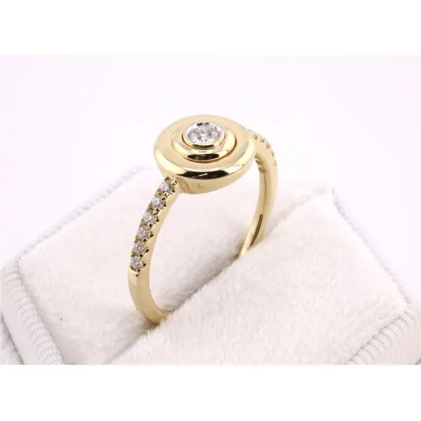 14K Yellow Gold Bezel & Prong-Set Diamond Ring Image 2 Puckett's Fine Jewelry Benton, KY