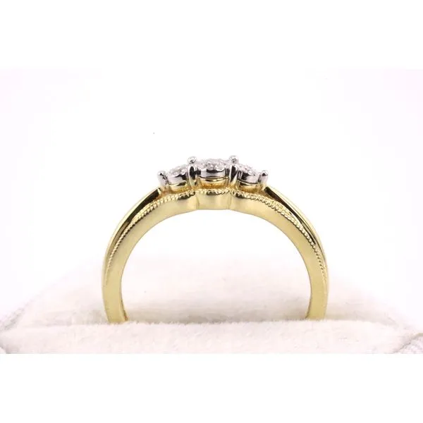10KY 3 Stone Diamond Ring With Milgrain Accents Image 3 Puckett's Fine Jewelry Benton, KY