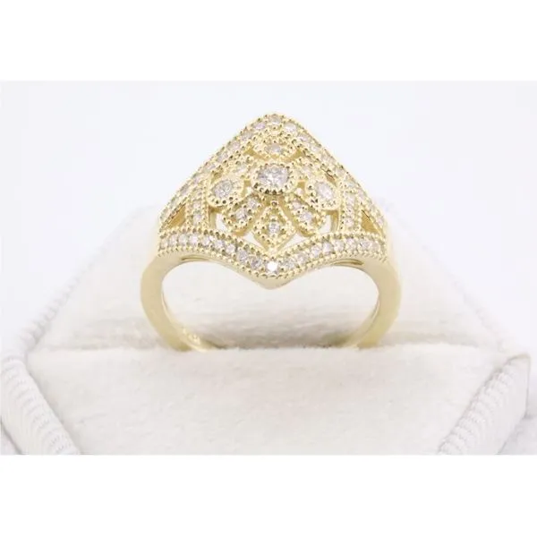 10K Yellow Gold Vintage-Style Diamond Ring Image 3 Puckett's Fine Jewelry Benton, KY