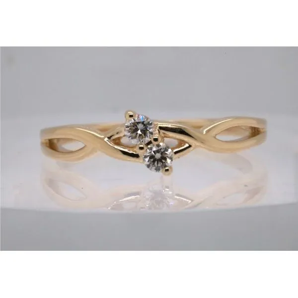 10K Yellow Gold Two Diamond Twist Ring Puckett's Fine Jewelry Benton, KY